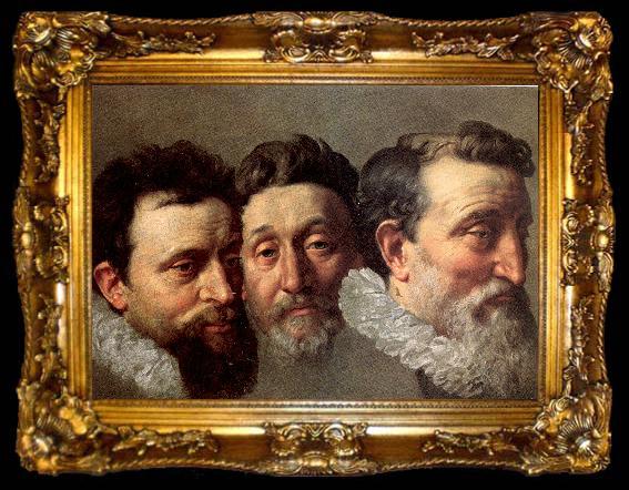 framed  POURBUS, Frans the Younger Head Studies of Three French Magistrates, ta009-2